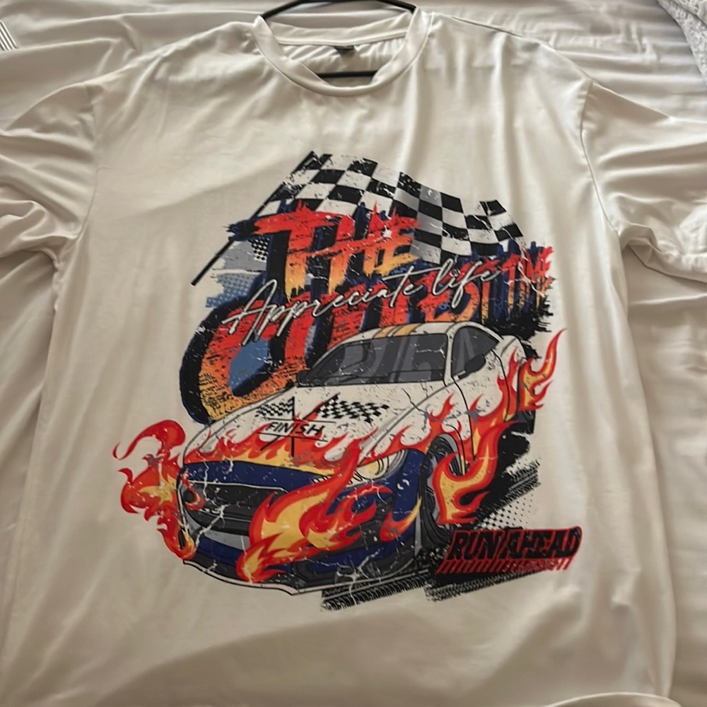 White race car T-shirt